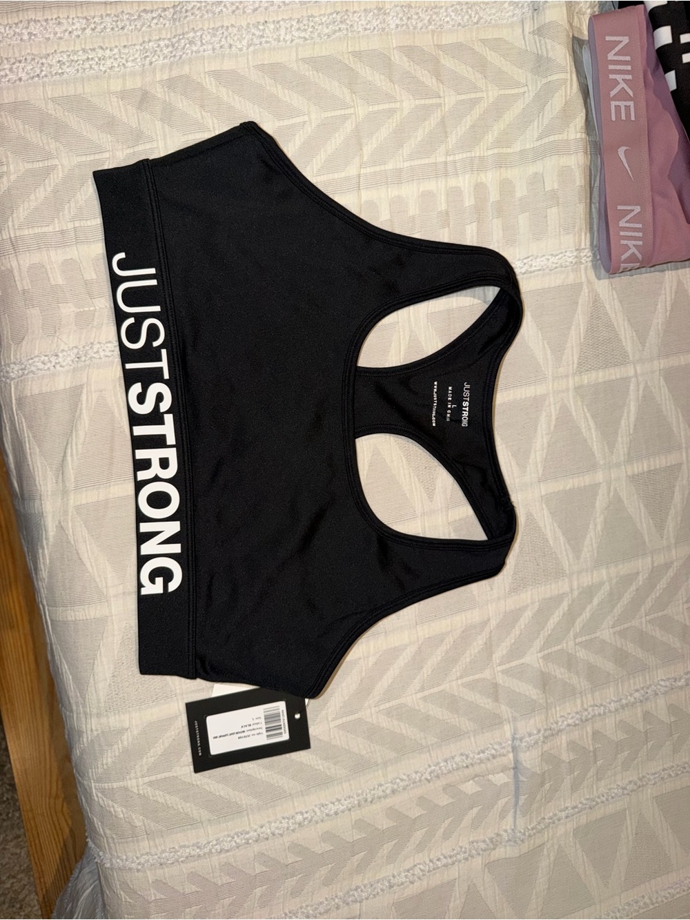 JUSTSTRONG Women's Black Racerback Sports Bra - Supportive Everyday Wear